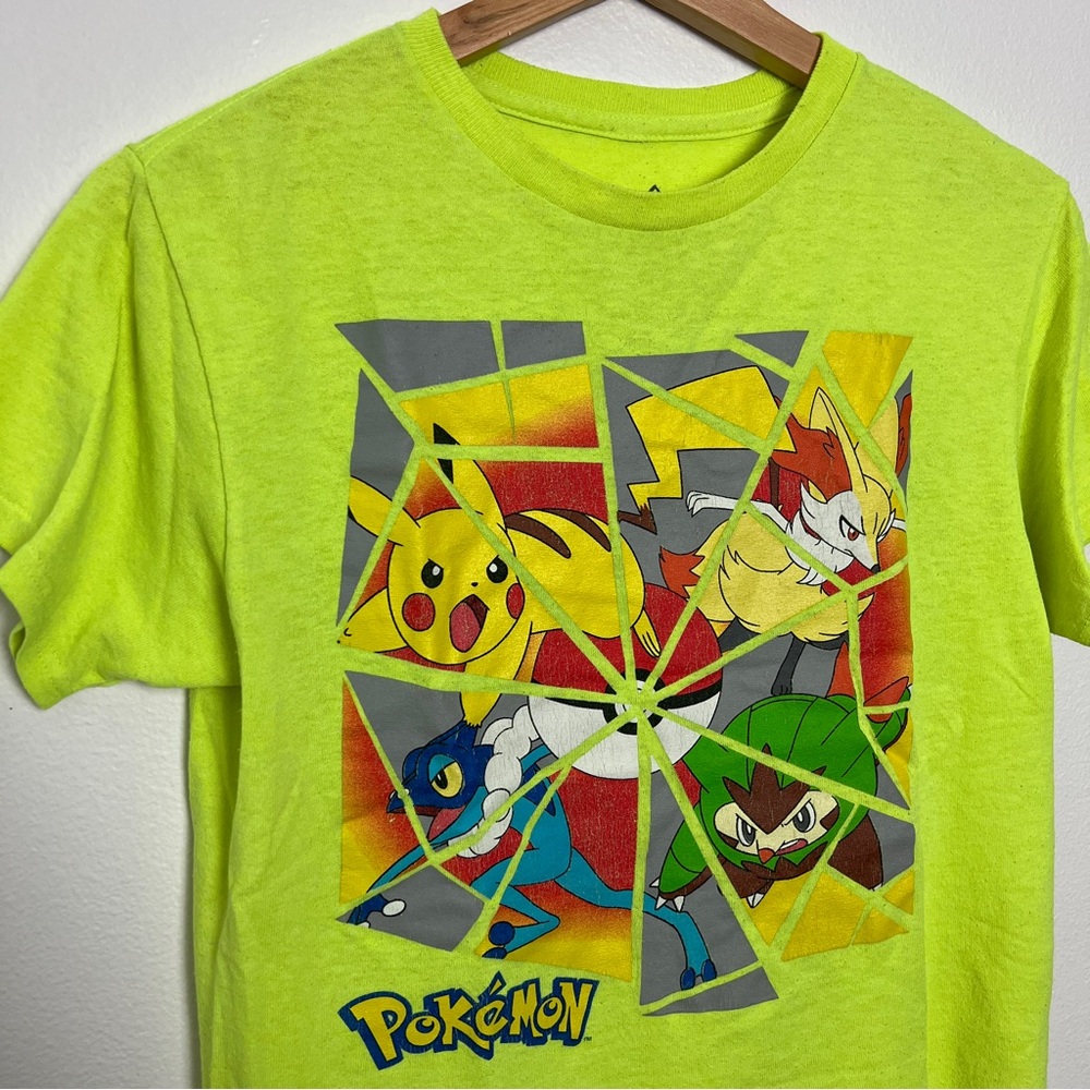 Kids' Pokémon Neon Yellow Green Graphic Tee